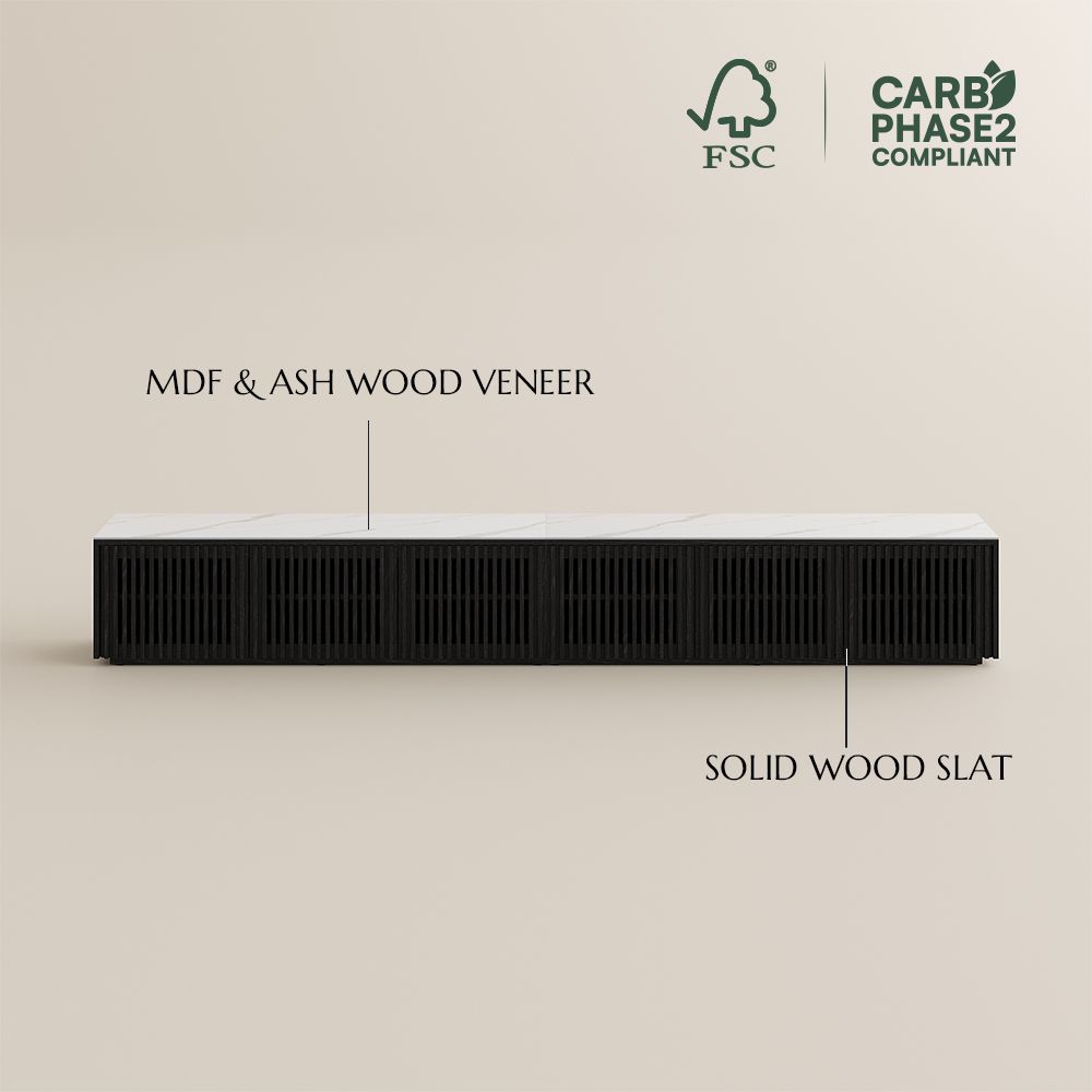 with Doors Black MDF TV Stands