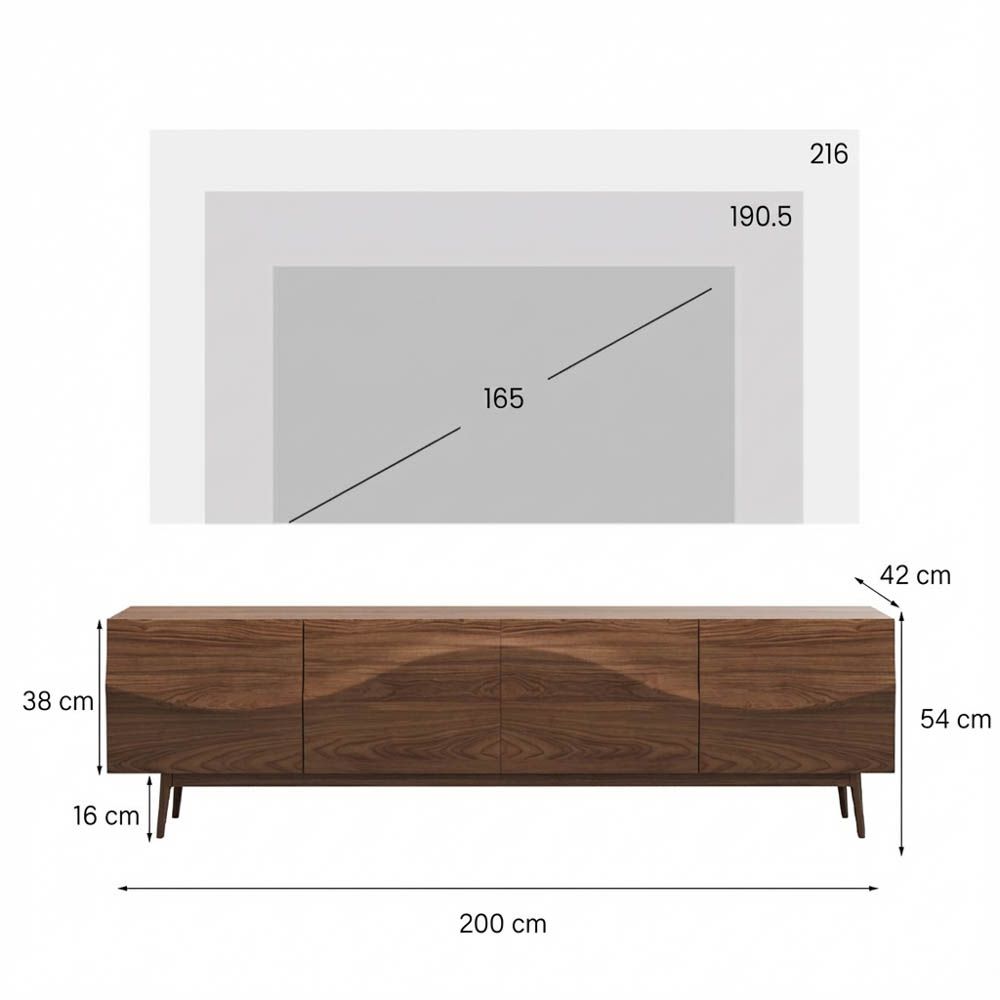 Long Dark Wood MDF TV Stands