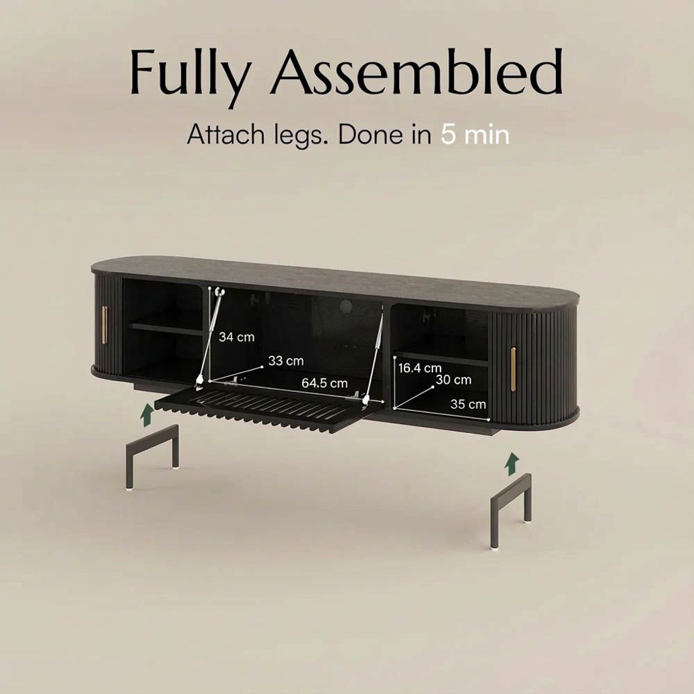 Perfect for 65 Inch TV Black Plywood TV Stands