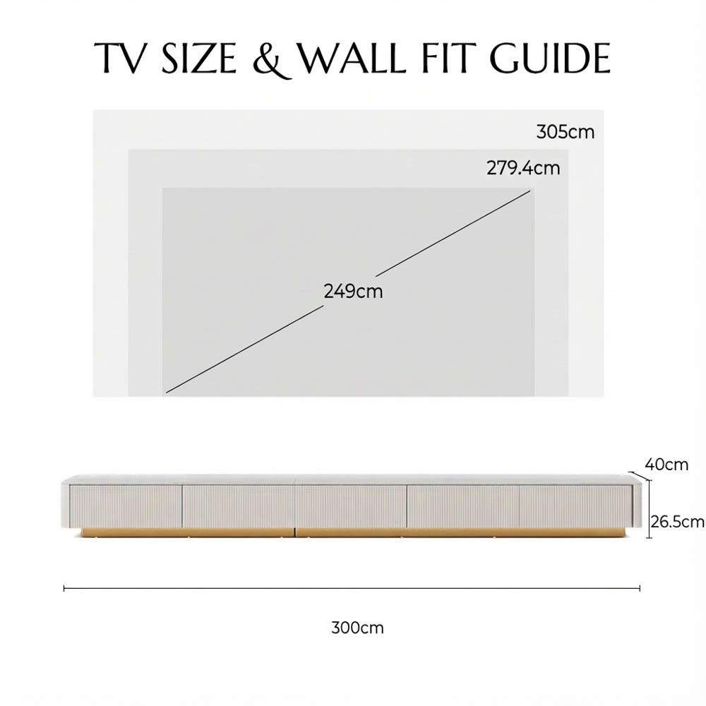 Living Room Beige Glossy Sintered Stone TV Stands