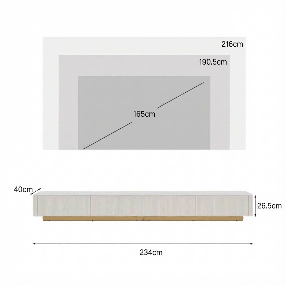 Modern Beige Glossy Sintered Stone TV Stands