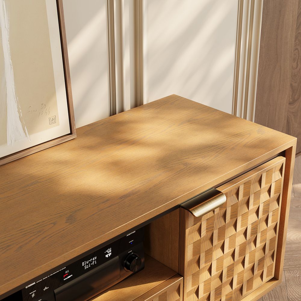 MDF Walnut Color Engineered Wood TV Stands