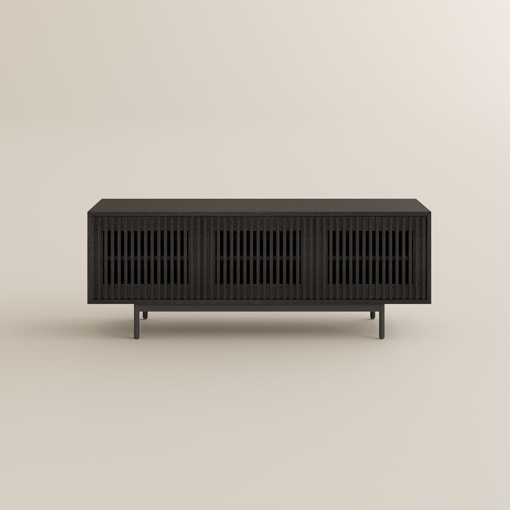 with Doors Black MDF TV Stands