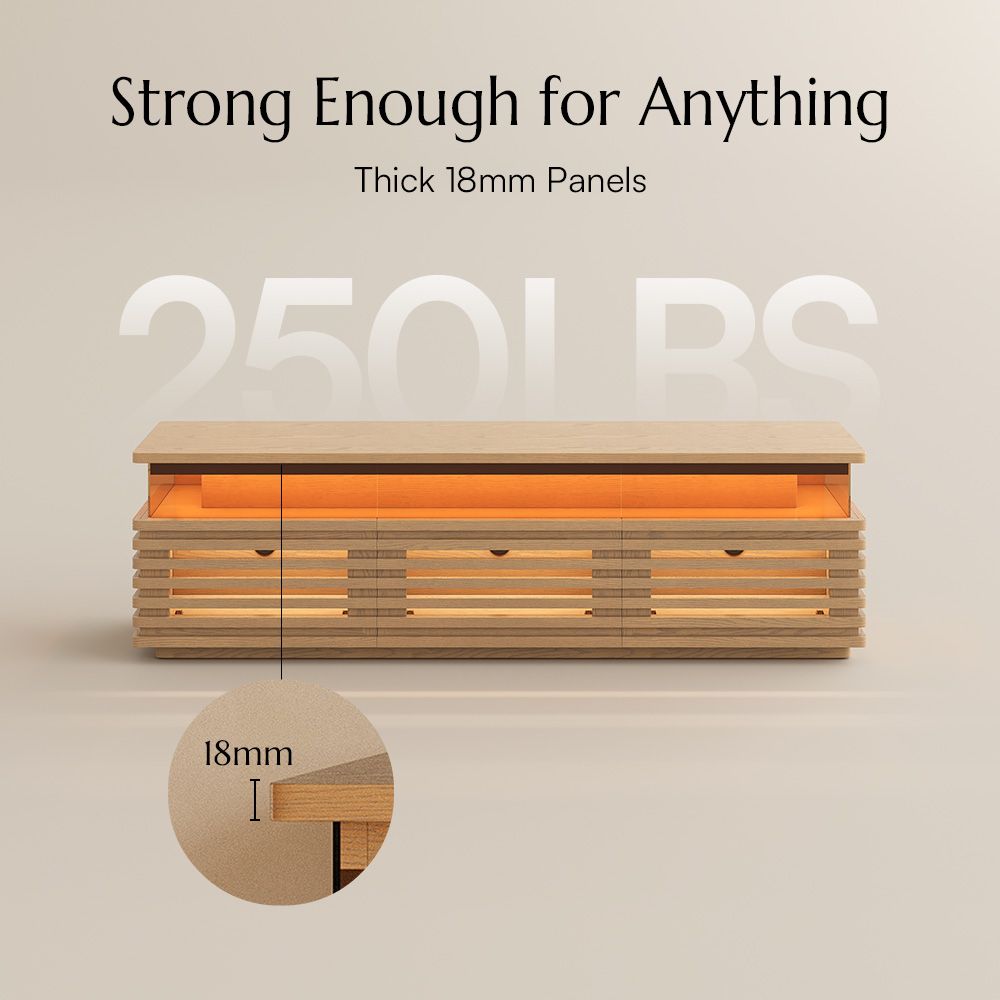 Mid Century Modern Oak Engineered Wood TV Stands