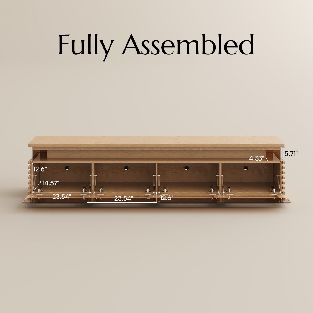 with LED Lights Oak Engineered Wood TV Stands