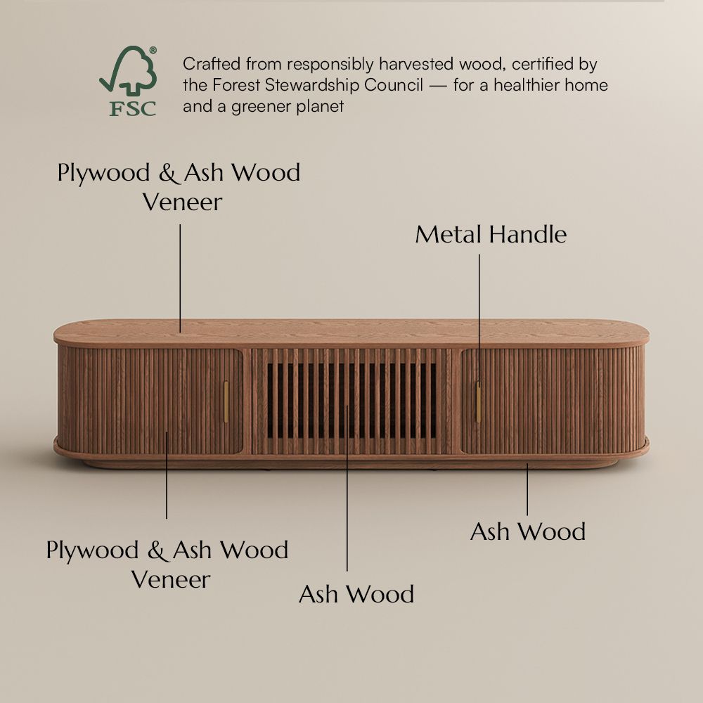 Mid-Century Modern Walnut Color Plywood TV Stands