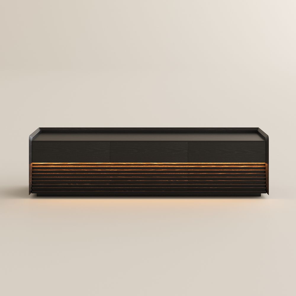 with Storage Black Plywood TV Stands