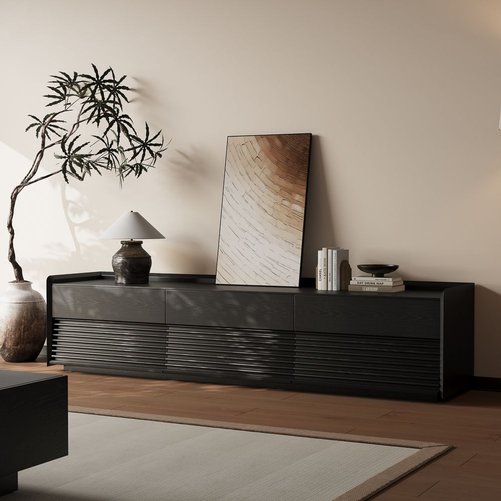 Living Room Black Plywood TV Stands