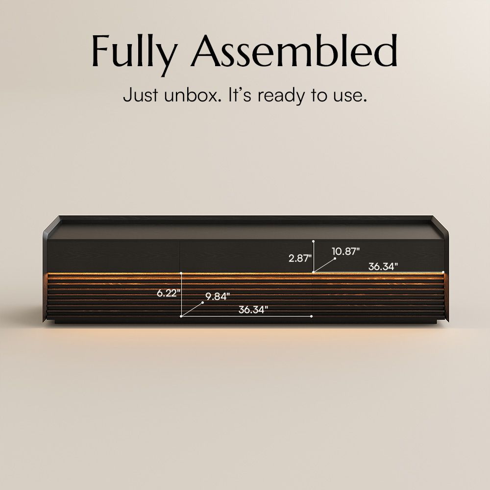 Long Black Plywood TV Stands