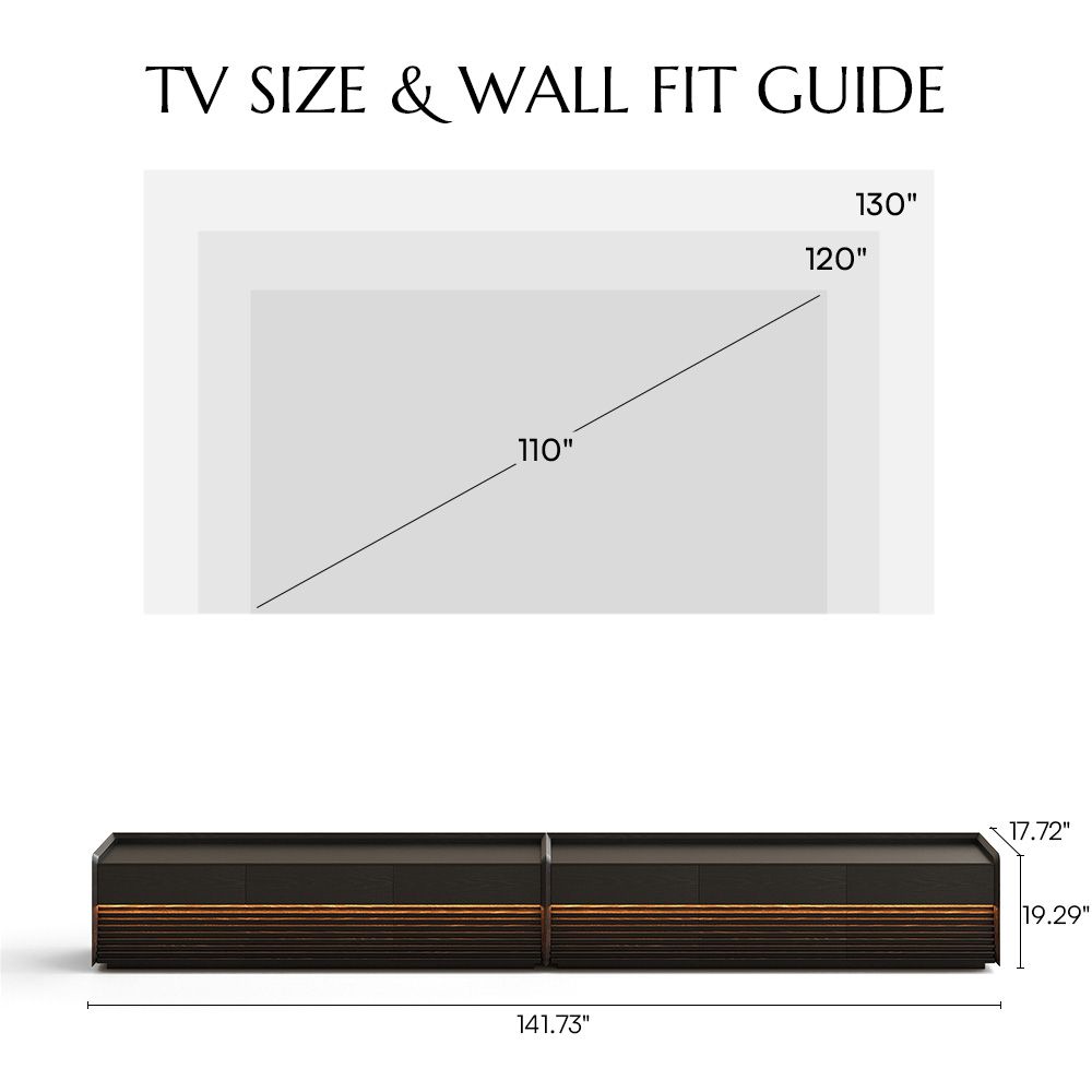 On the Ground Black Plywood TV Stands