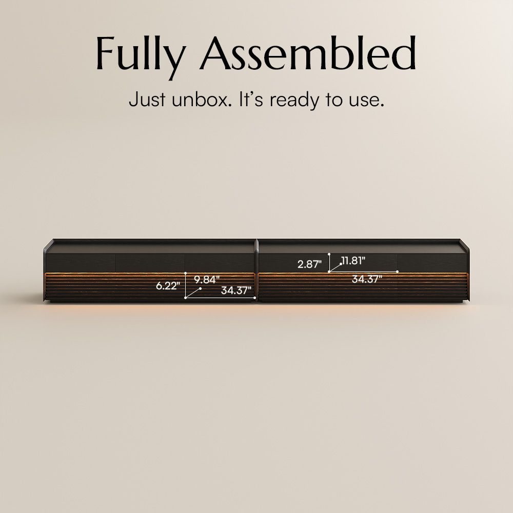 On the Ground Black Plywood TV Stands