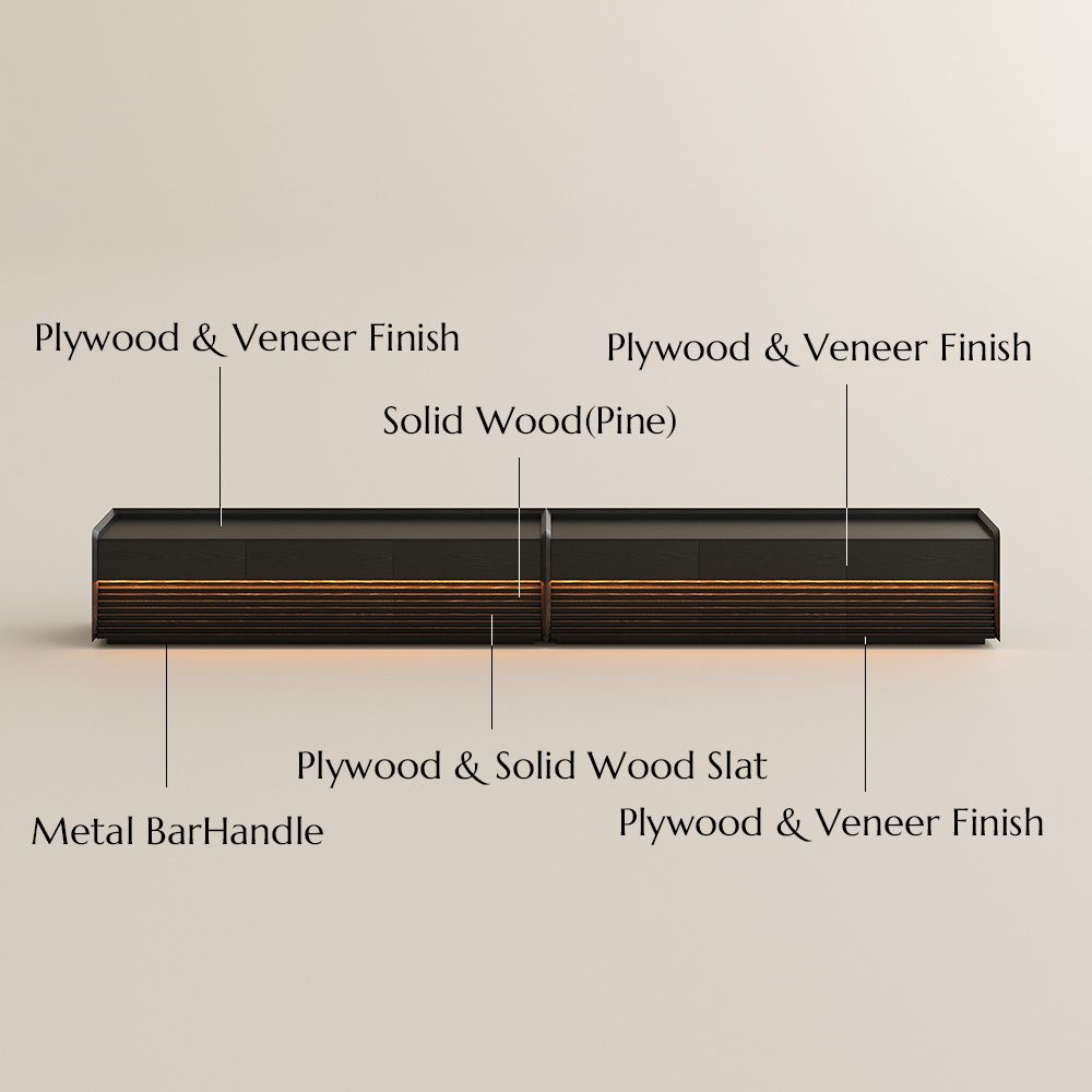 Wood Tabletop Black Plywood TV Stands