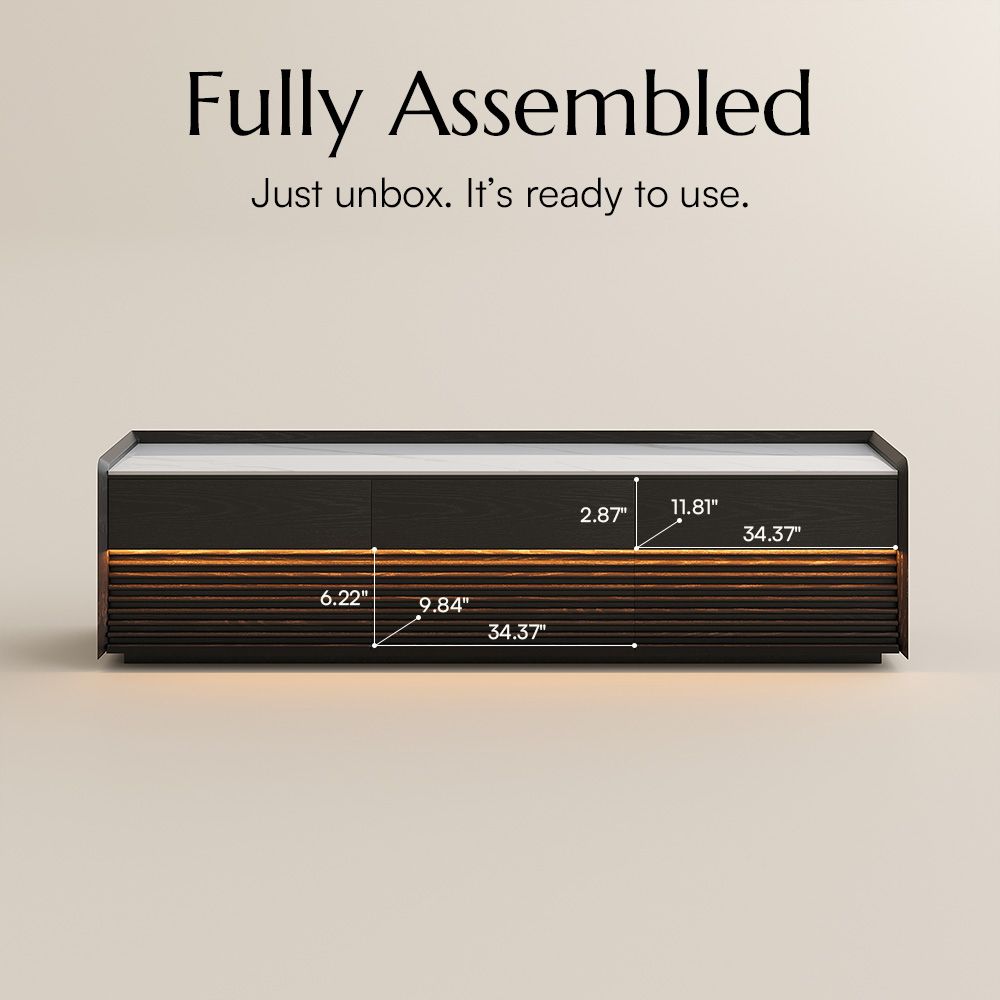 with Storage Glossy White & Black Plywood TV Stands