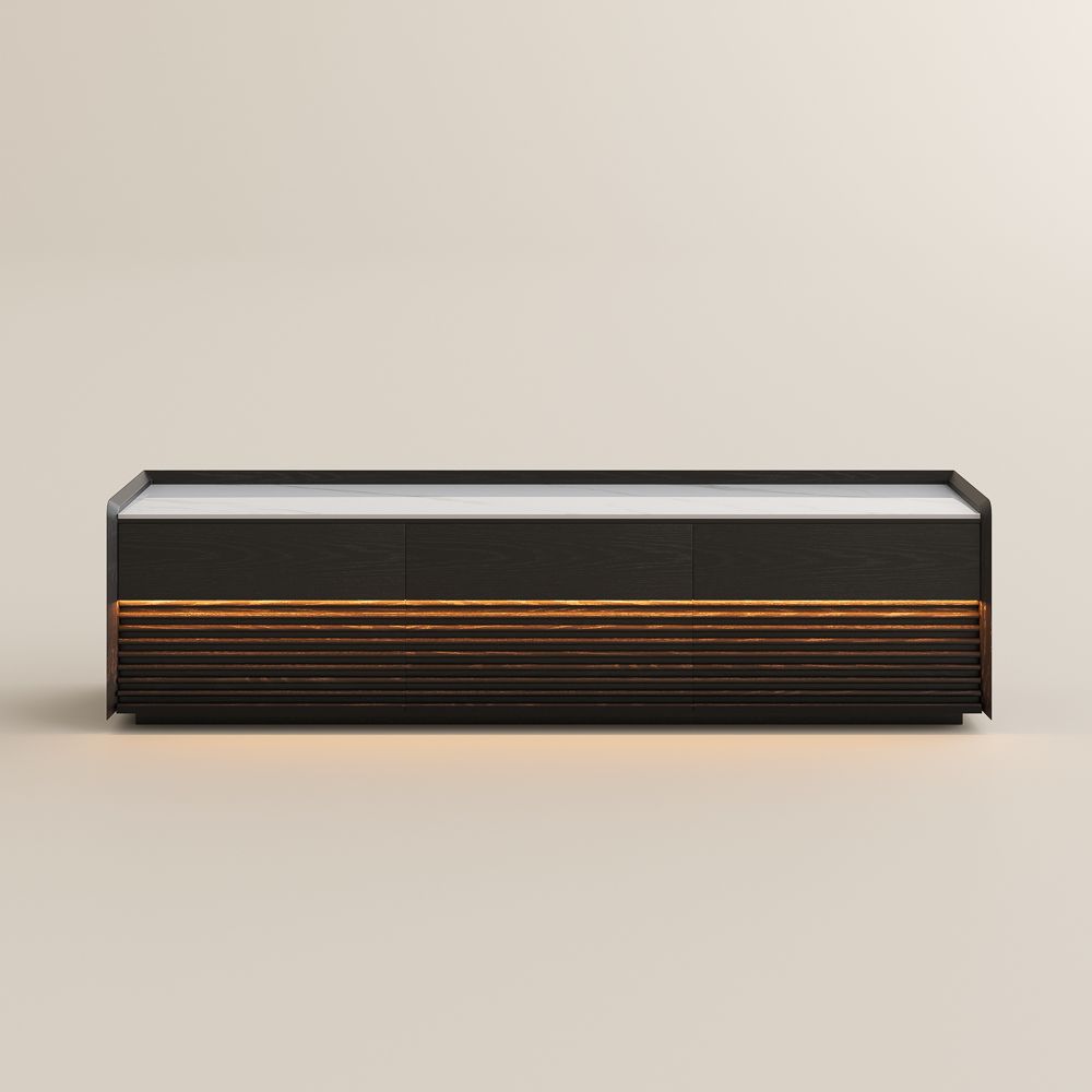 Black Glossy White & Black Plywood TV Stands