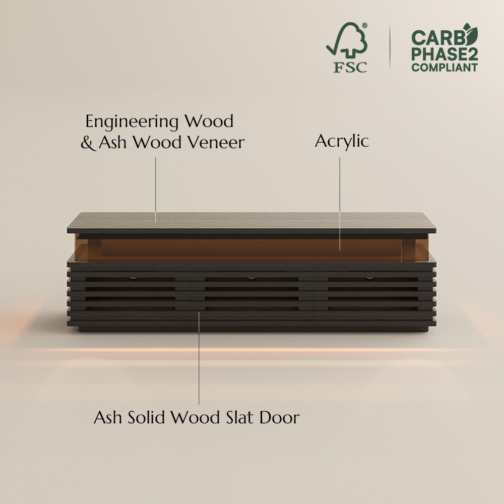 Wood Black Engineered Wood TV Stands