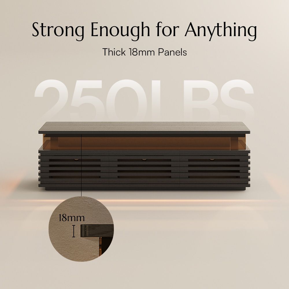 Black Black Engineered Wood TV Stands