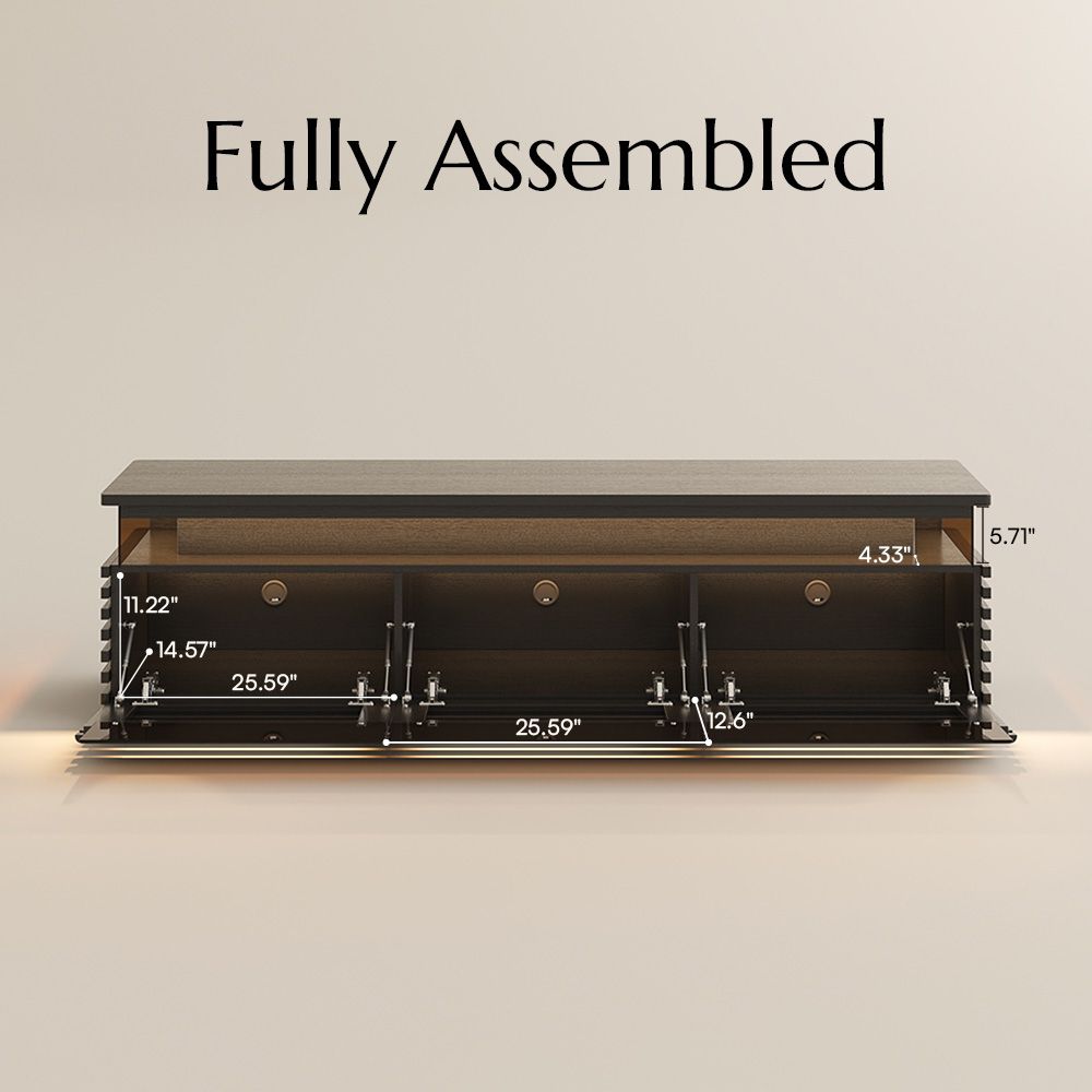 Wood Black Engineered Wood TV Stands