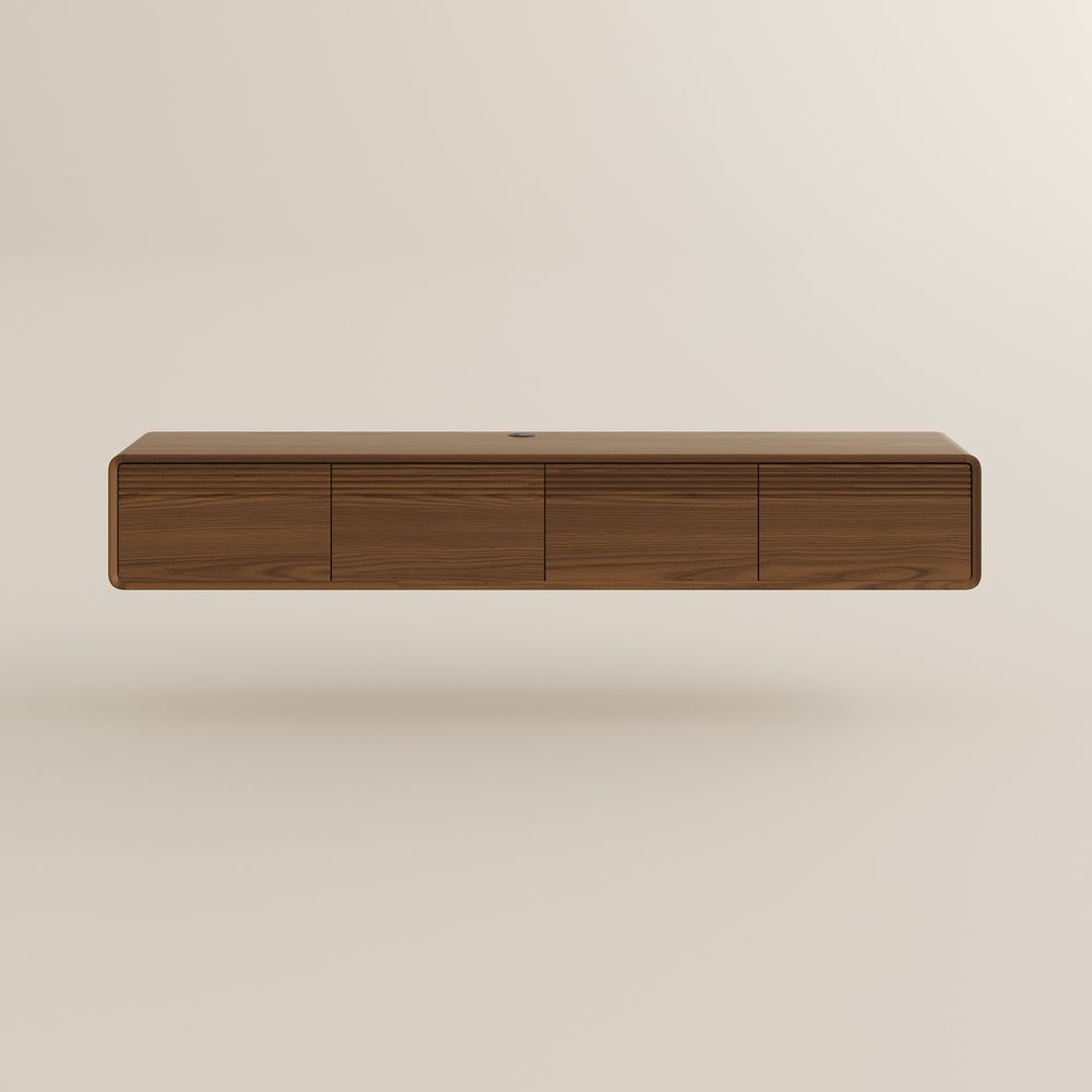 with Storage Walnut Color MDF TV Stands