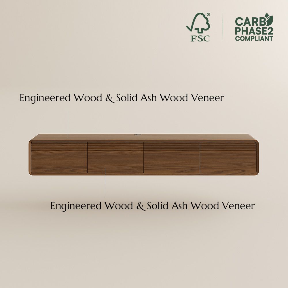 Mid Century Modern Walnut Color MDF Living Room Set