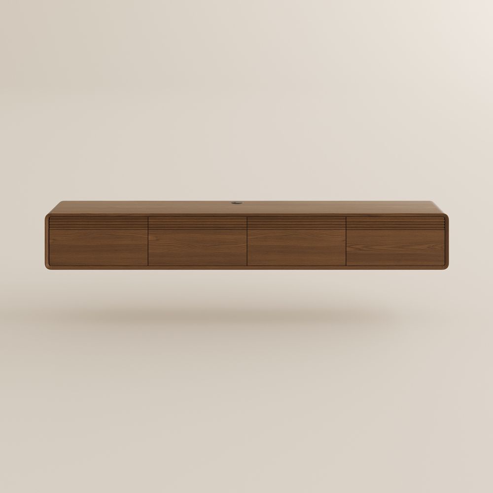 Floating Walnut Color MDF TV Stands