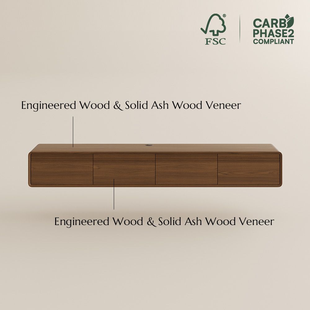 Mid Century Modern Walnut Color MDF TV Stands