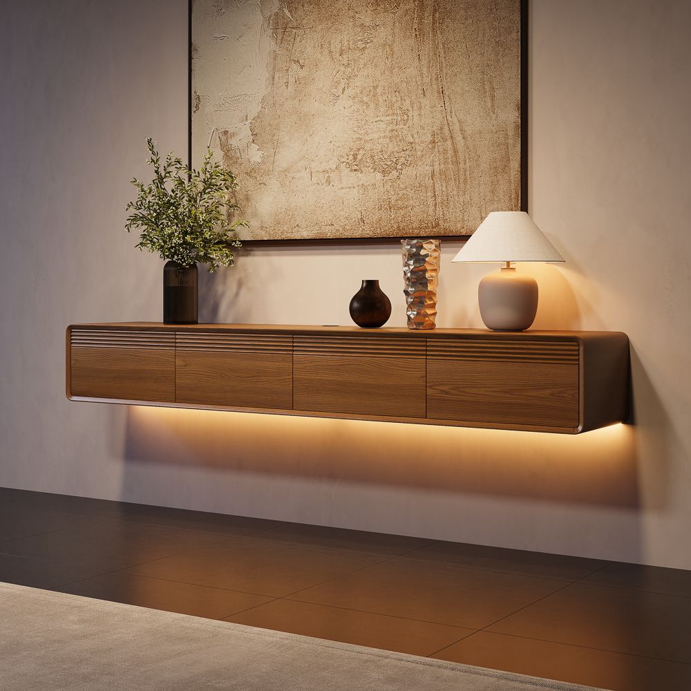 FLOAT Walnut Color MDF TV Stands