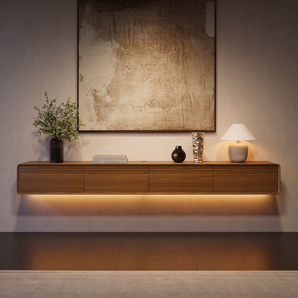 with Storage Walnut Color MDF TV Stands