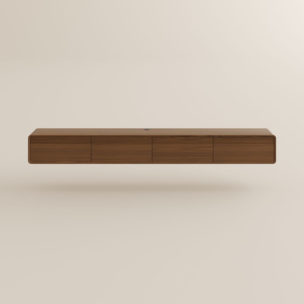 Mid Century Modern Walnut Color MDF TV Stands