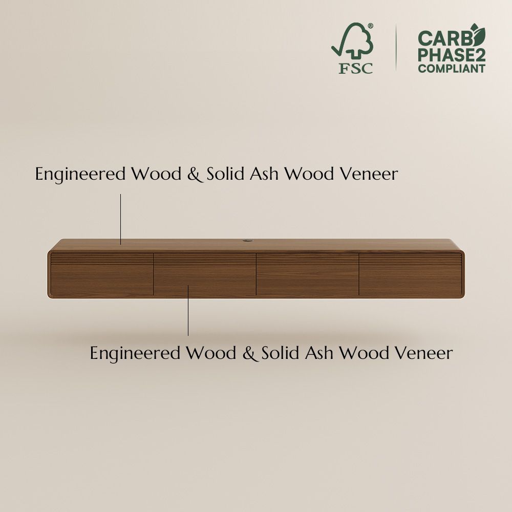 Floating Walnut Color MDF TV Stands