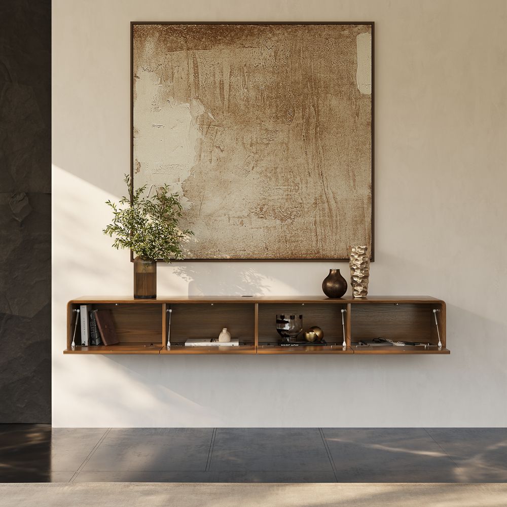 Brown Walnut Color MDF TV Stands