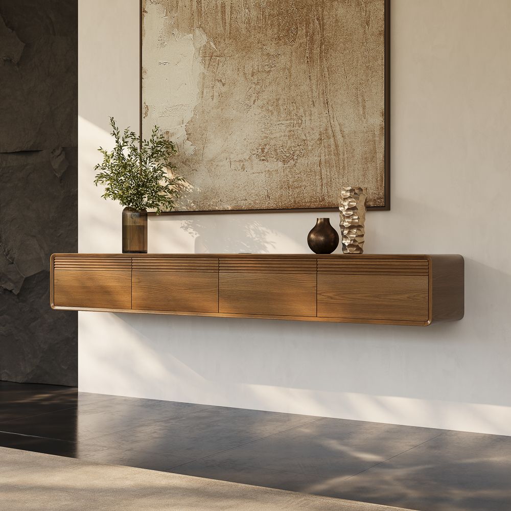 with Storage Walnut Color MDF TV Stands