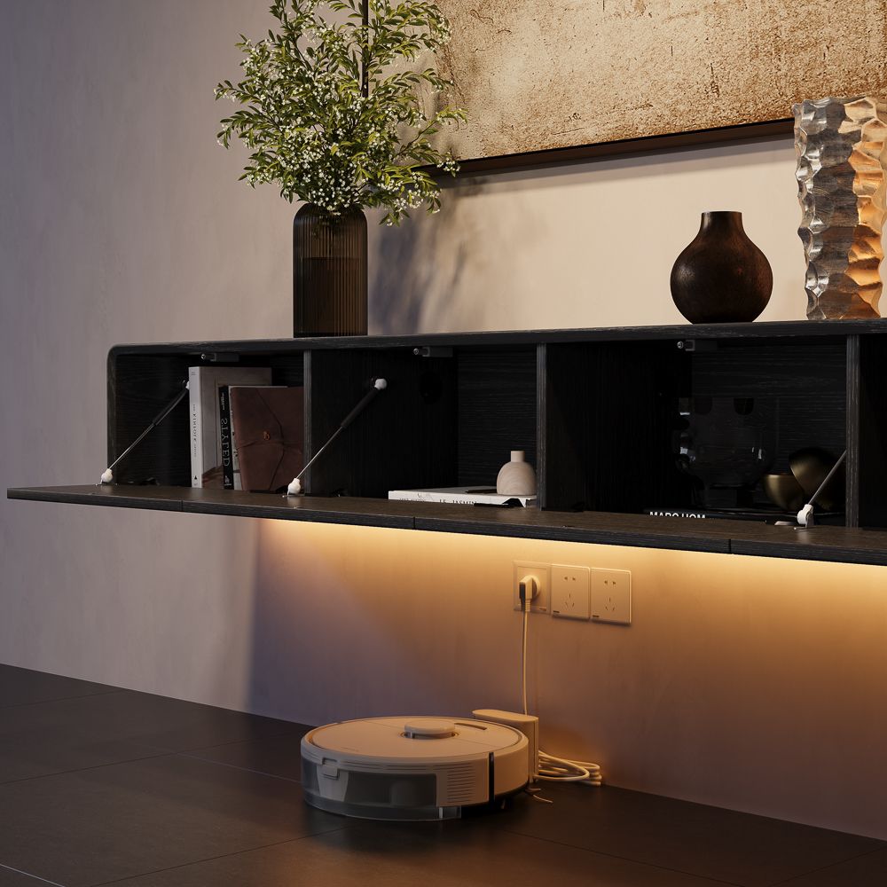 with Storage Black MDF TV Stands