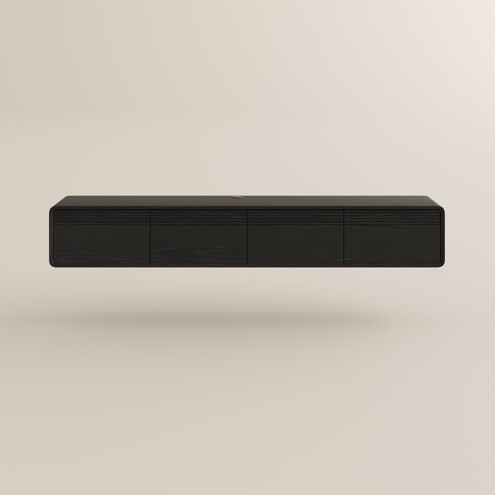 with Cabinets Black MDF TV Stands