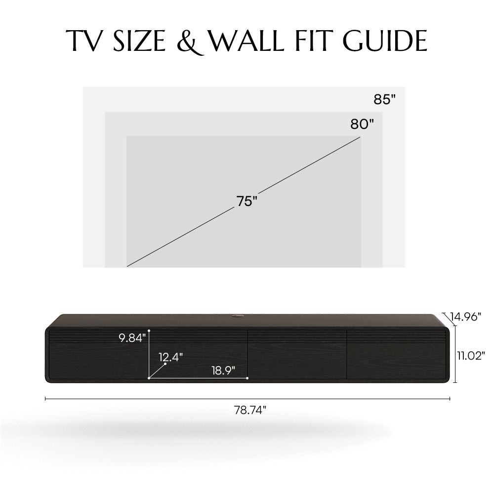FLOAT Black MDF TV Stands