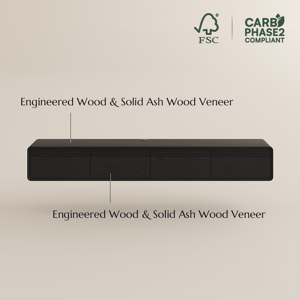 FLOAT Black MDF TV Stands