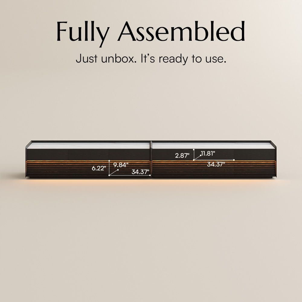 Wood Tabletop Glossy White & Black Plywood TV Stands