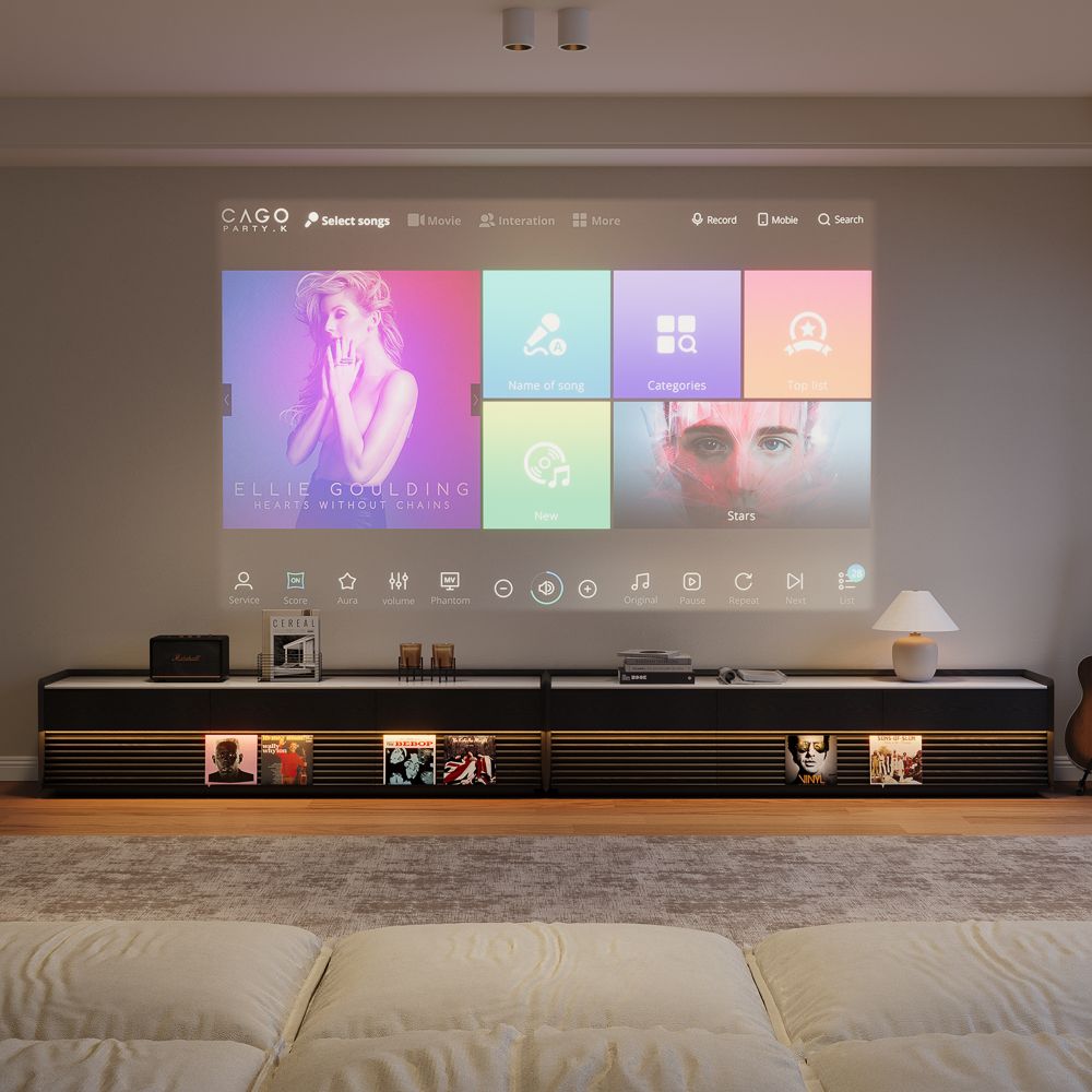 On the Ground Glossy White & Black Plywood TV Stands
