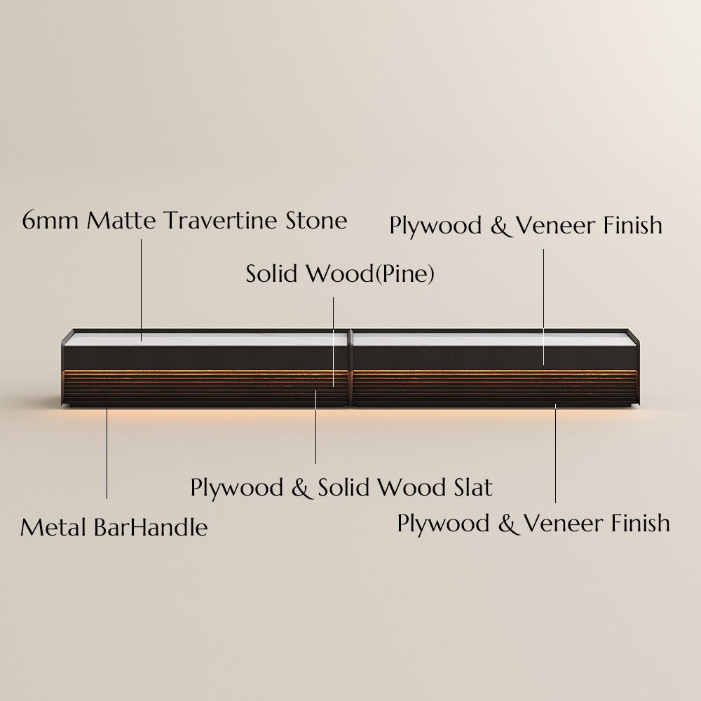 Wood Tabletop Glossy White & Black Plywood TV Stands