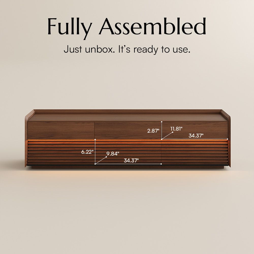 with Drawers Walnut Color Plywood TV Stands