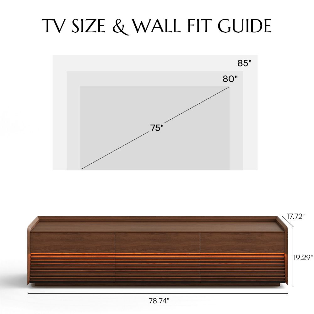 Mid Century Modern Walnut Color Plywood TV Stands