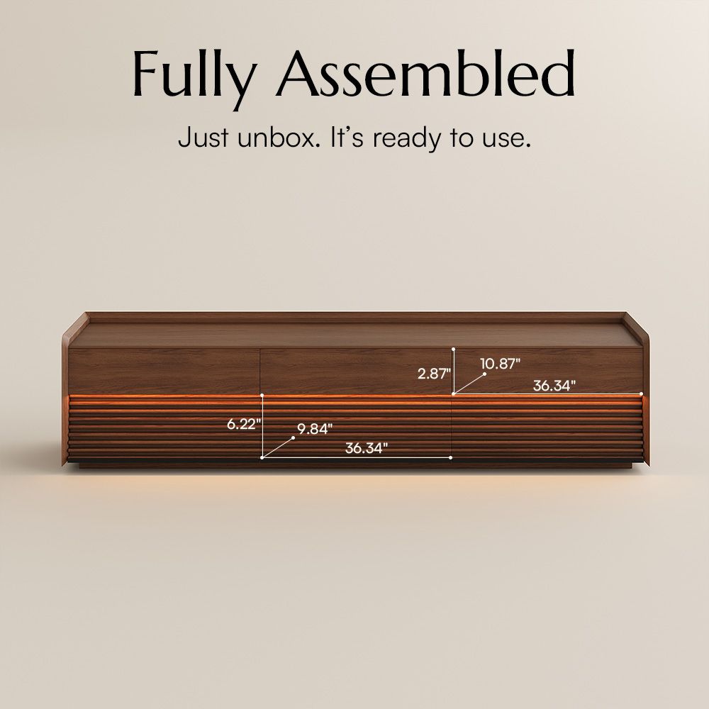 Perfect for 75 Inch TV Walnut Color Plywood TV Stands