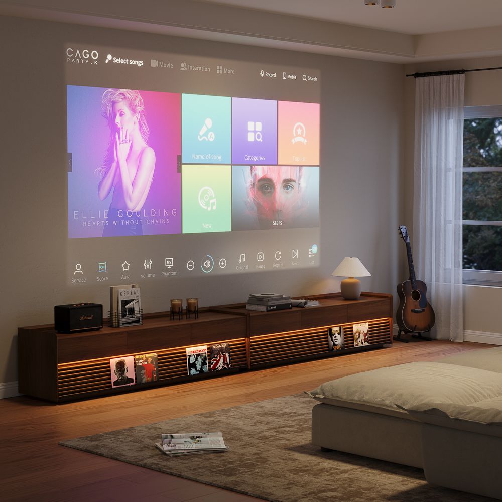 On the Ground Walnut Color Plywood TV Stands