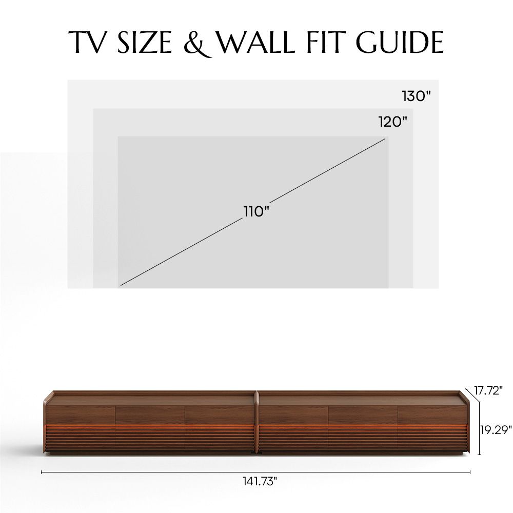 Rectangular Walnut Color Plywood TV Stands