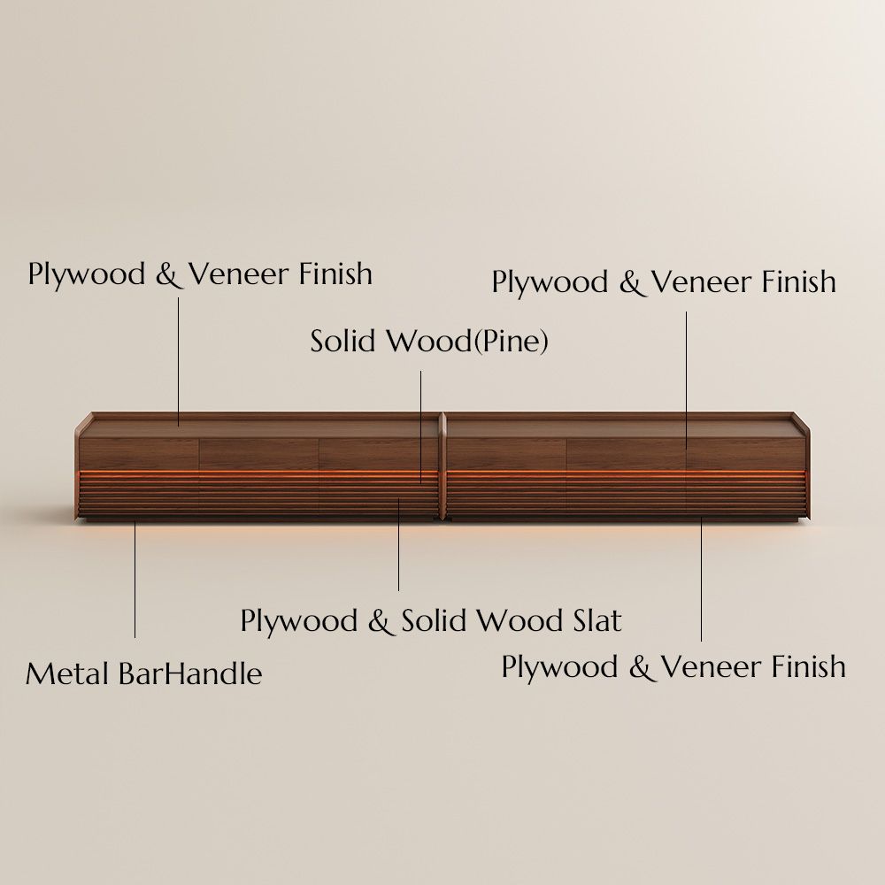 Solid Wood Walnut Color Plywood TV Stands