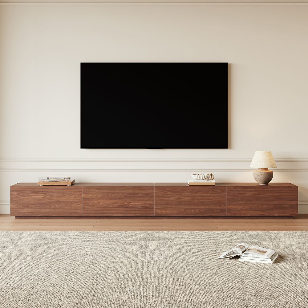 Minimalist Dark Wood MDF TV Stands