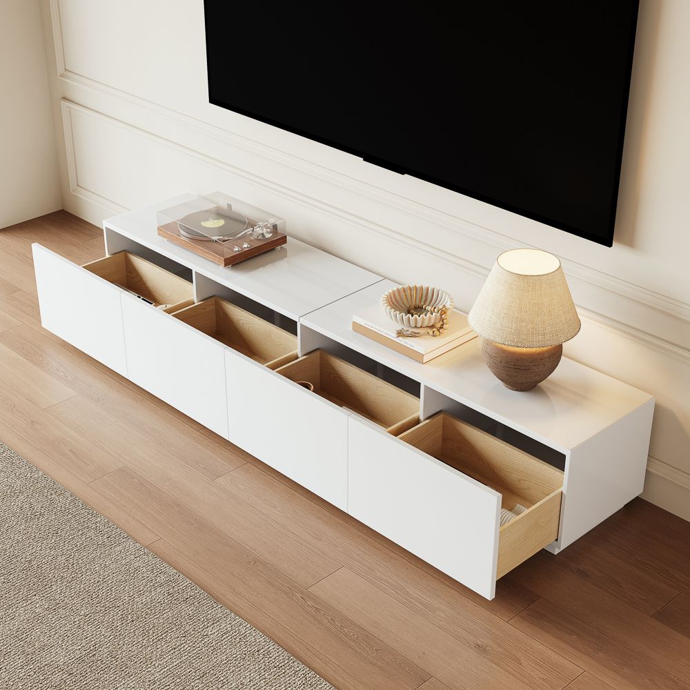 Low White MDF TV Stands