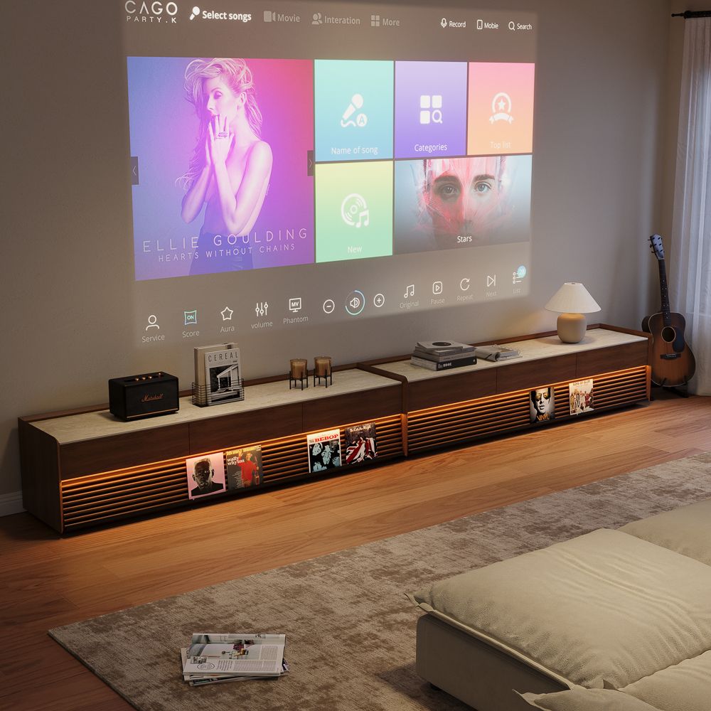 Rectangular Walnut Plywood TV Stands