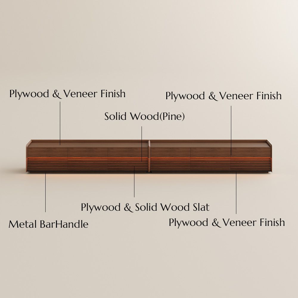 Wood Tabletop Walnut Color Plywood TV Stands