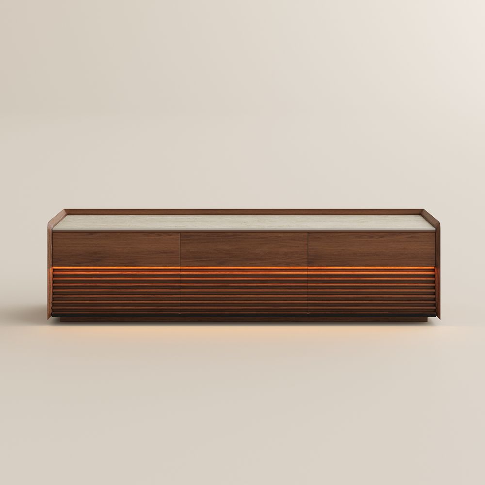 with Drawers Walnut Plywood TV Stands