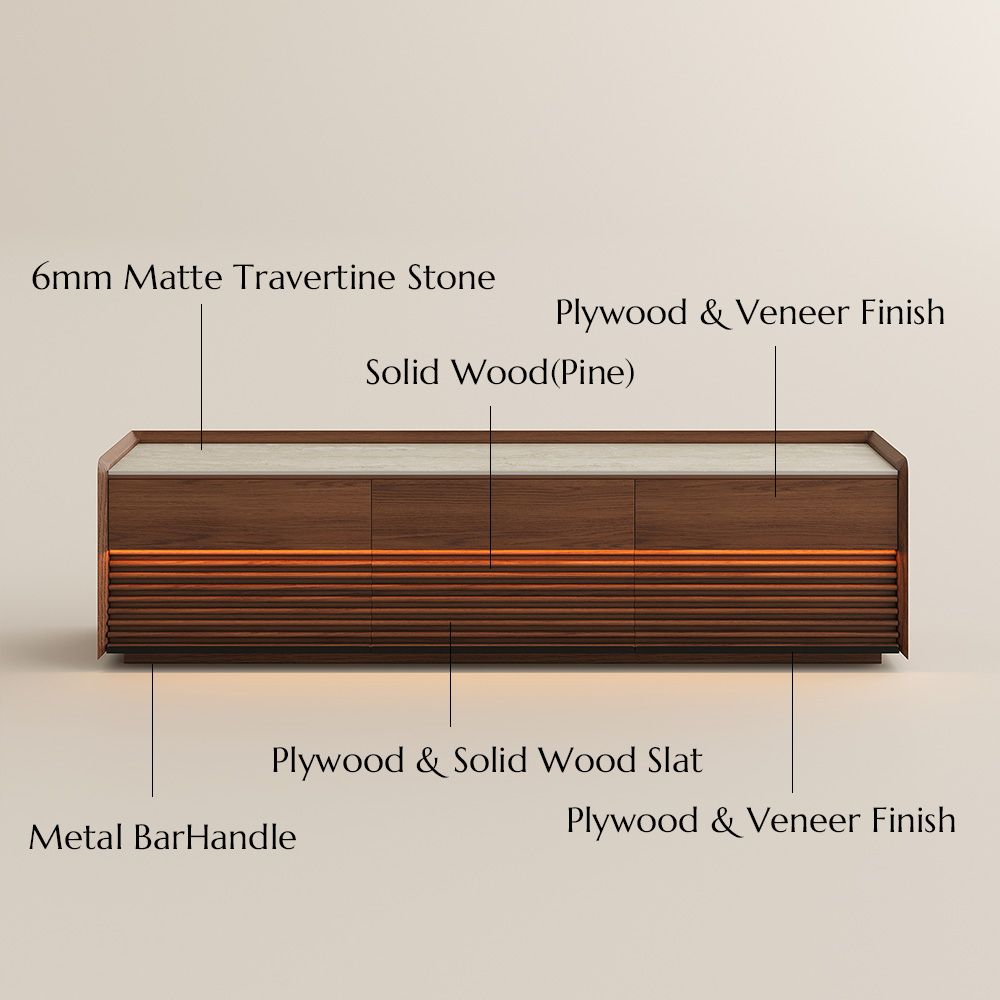 with Storage Walnut Plywood TV Stands
